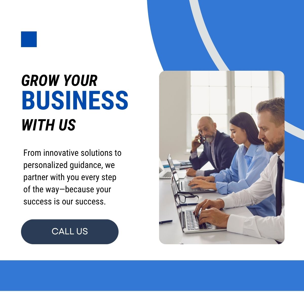 Blue White Simple Professional Call to action LinkedIn Post