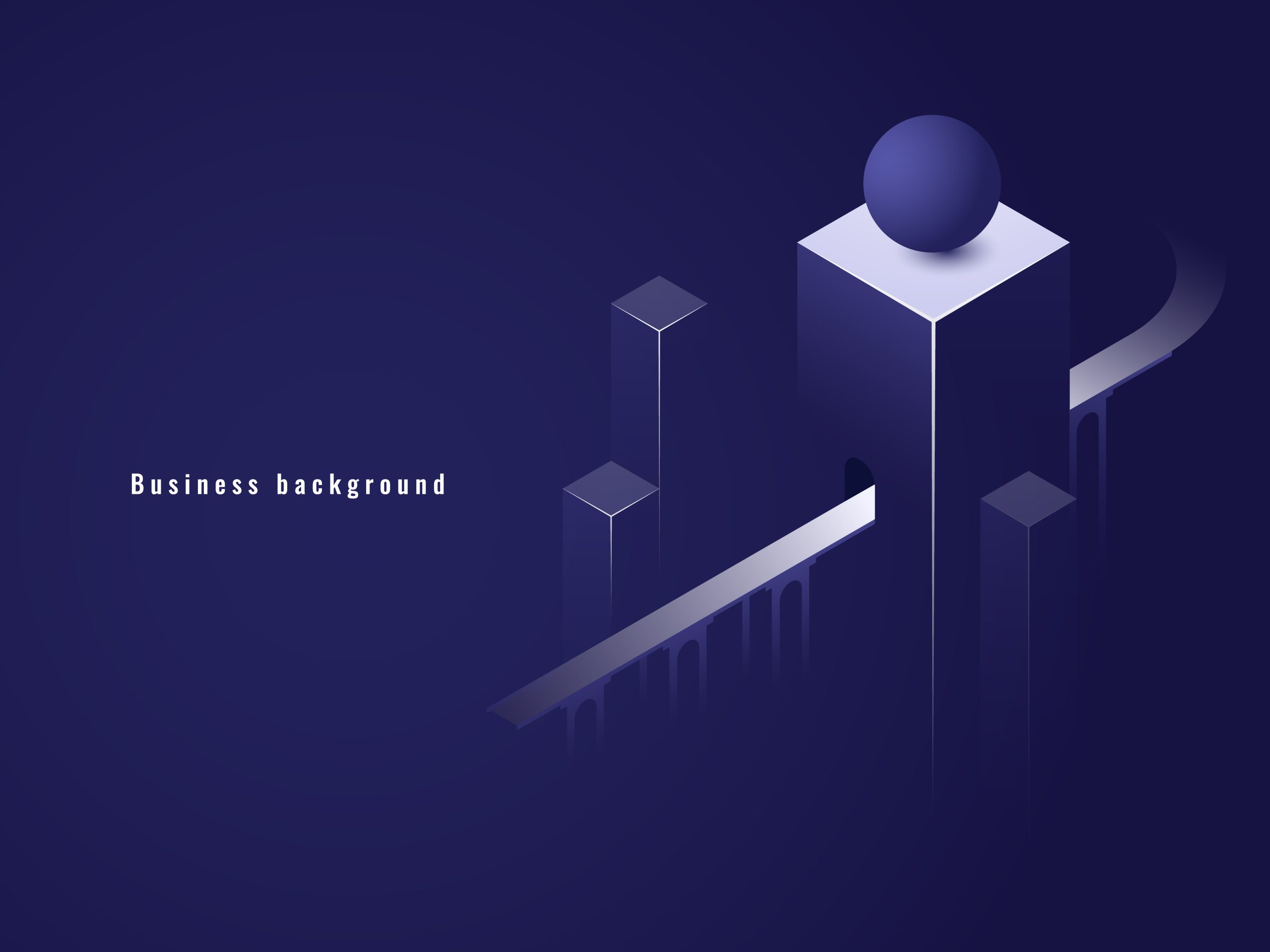 Isometric tunnel, business concept, road, collums vector